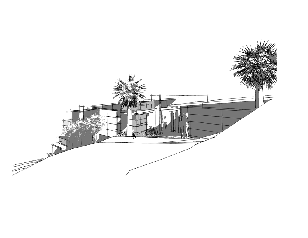 Sketch of custom home design, by building designer and architectural Consultant Herbert Nagel